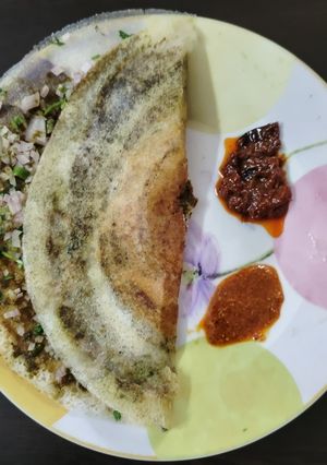 A picture of Moringa powder onion dosa.