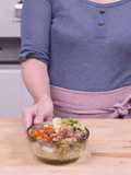 “Poke” salad with lemon and olive oil from Spain dressing