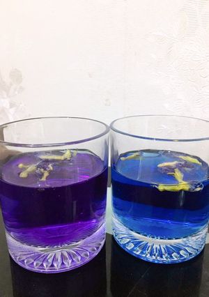 Hình của món Trà hoa đậu biếc.