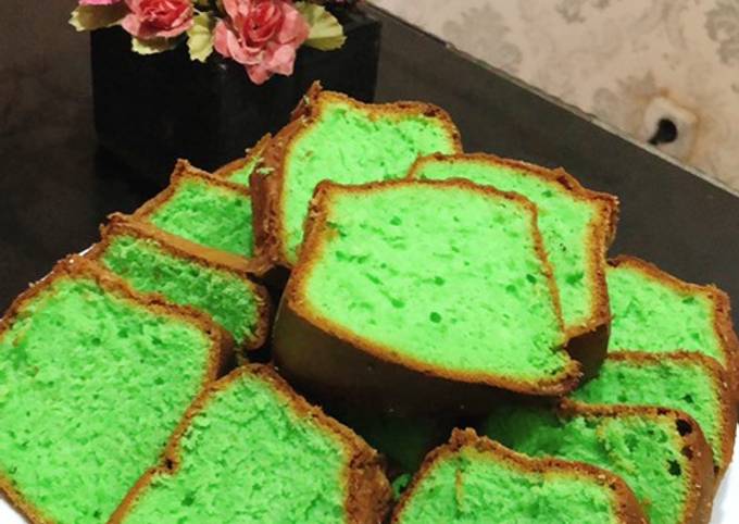 Bolu / chiffon pandan tanpa santan, mudah, kocok all in one