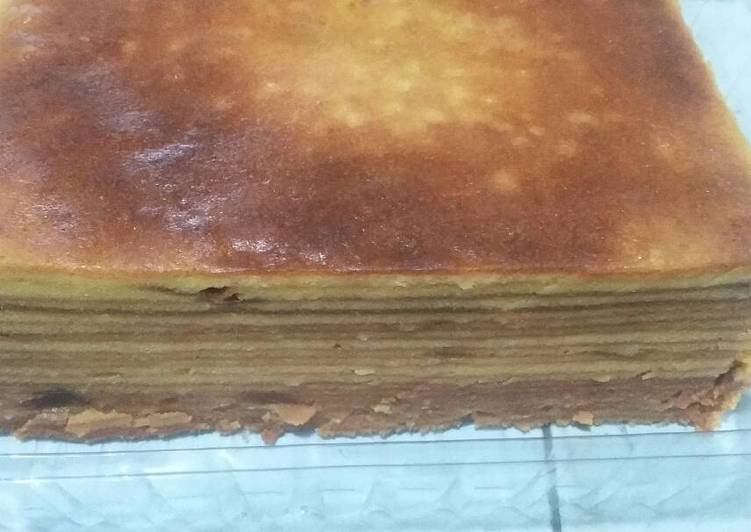 Langkah mengolah Kue lapis keju, Bisa Manjain Lidah