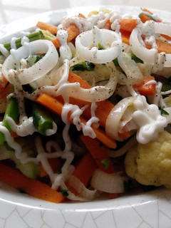 A picture of Steamed veggies salad.