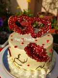 Chocolate Geode Cake with Pomegranate Seeds