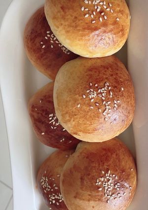Hình của món Bánh mì burger mini (nhân bò và phô mai).