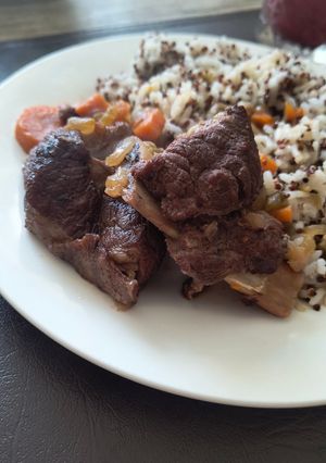 Una foto de Asado de tira en olla a presión