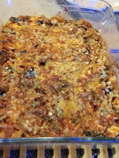 Una foto de Verduras con pollo a la parmesana