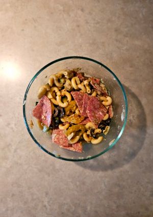 A picture of Antipasto noodle bowl.