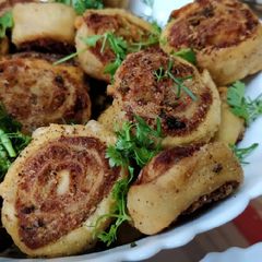A picture of Pin Wheel Samosa.