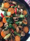 Pakcoy, Carrots & Champignons.