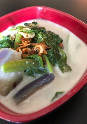 Foto resep Bobor Bayam Terong ungu