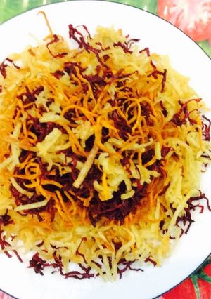 Hình của món Snack chay 3 màu cho bé.