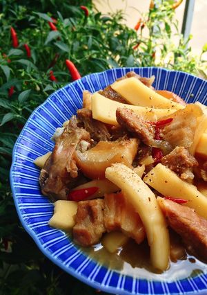 Hình của món Thịt kho dừa.