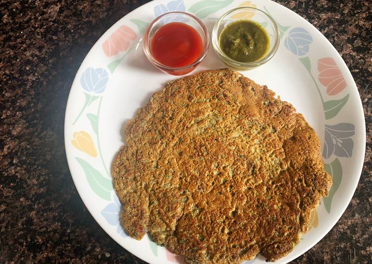 Steps to Prepare Ultimate Whole Green Gram Savory Pancake  (Hari Moong Dal Cheela)