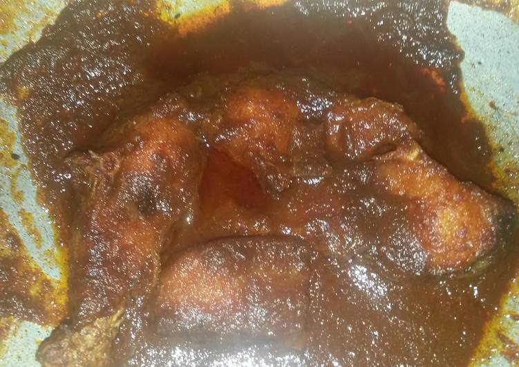 Ikan haruan masak habang (gabus masak merah)