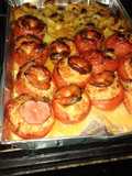 Pomodori Ripieni di Riso con Patate al Forno