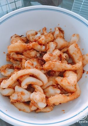 Hình của món Mực xóc tỏi.