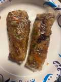 Homemade air fryer spring rolls (see fried rice recipe for side dish with this)