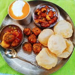 Authentic Gujarati Thali A picture of Authentic Gujarati Thali.