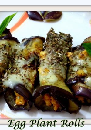 A picture of Eggplant Rolls or Involtini di melanzane.
