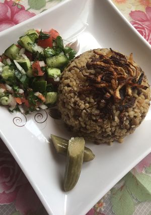 صورة لوصفة مجدرة برغل بالطريقة الشامية