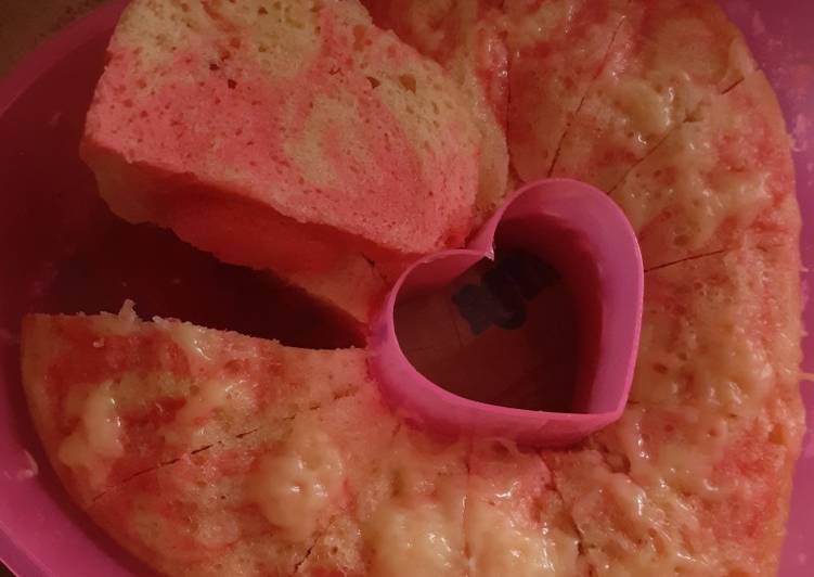 Rahasia Bikin Cheesy Pink Marmer Cake (Kukus &amp; Takaran sendok) Enak dan Antiribet