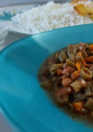 عکسی از دستور خورشت لوبیا سبز