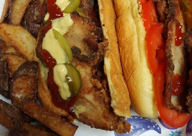 Recipe of Ultimate Fried Greek Inspired Pork Sandwich