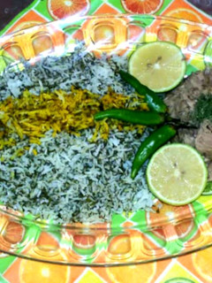 عکسی از دستور سبزی پلو با تن ماهی 😋