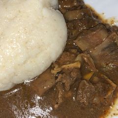 A picture of Tuwo semolina miyan kubewa.
