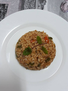 Una foto de Arroz meloso con verduritas