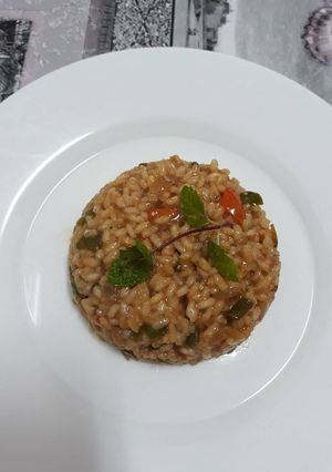 Una foto de Arroz meloso con verduritas