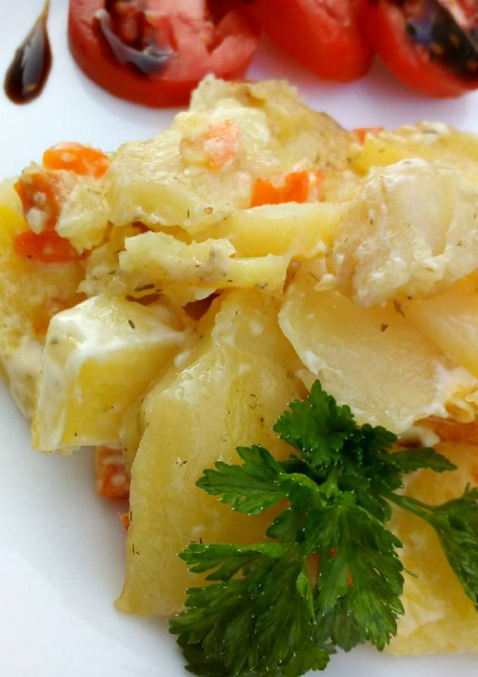 Картошка с филе минтая в духовке
