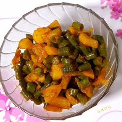 A picture of Green Beans and Potato Stir fry.