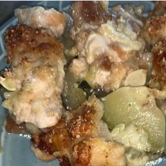 A picture of Chicken zucchini and stuffing bake.