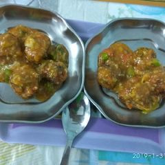 A picture of Veg Manchurian.