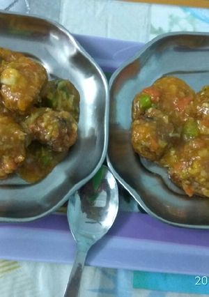 A picture of Veg Manchurian.