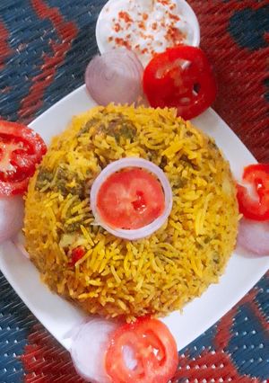 A picture of Spinach fried rice.