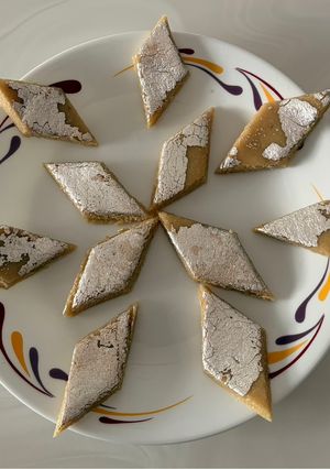 A picture of Kaju Katli (Cashew Diamond Sweet).