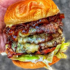 A picture of Blue Cheese & Bacon Burger.