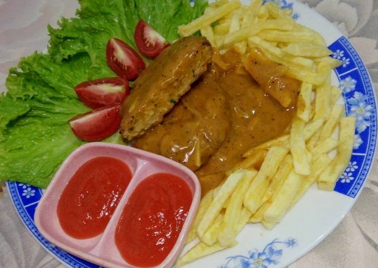 Steak Tempe Saus Lada Hitam
