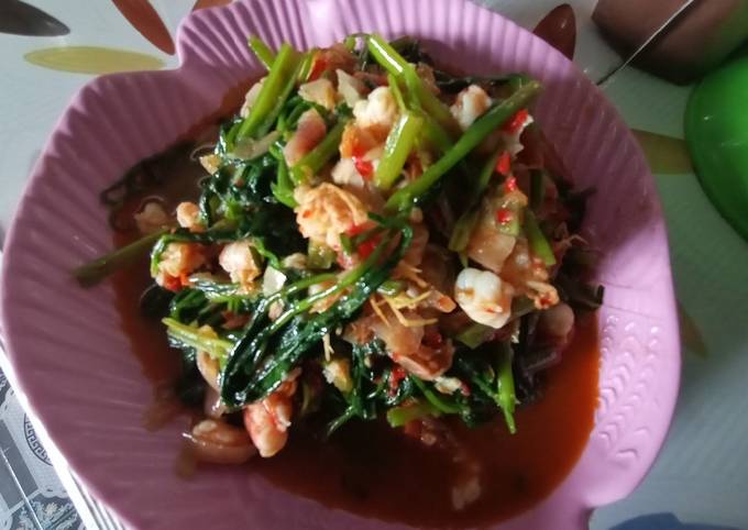 Langkah Mudah Memasak Resep Cah kangkung udang