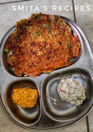 A picture of Protein rich mix veg lobia chilla.