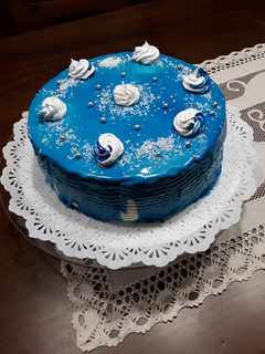 Una foto de Tarta de dulce de leche y melocotón