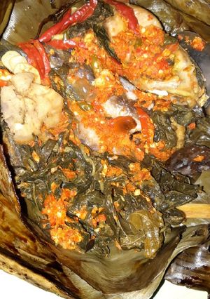 Foto resep Pepes ikan lele pucuk ubi/singkong