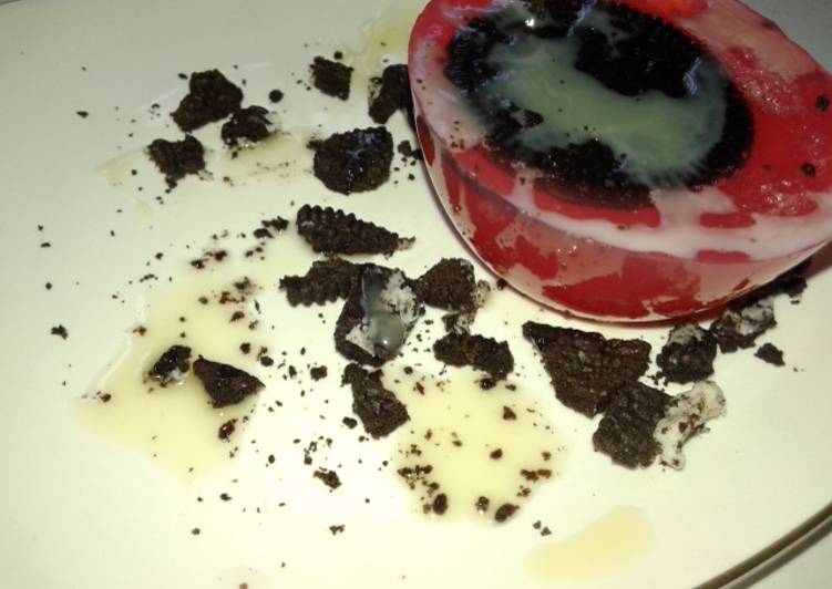 Langkah Mudah untuk Membuat Agar-agar oreo telur merah Anti Gagal