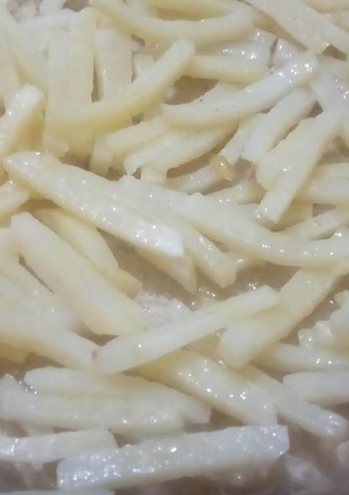 صورة لوصفة بطاطس نصف مقليه