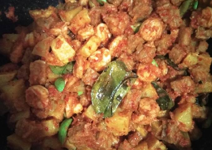 Balado Udang Pete Tempe mantul