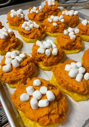 A picture of Sweet Potatoes and Pineapple.