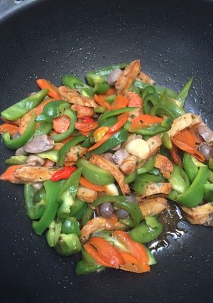 Foto resep Jantung ayam paprika saus lada hitam