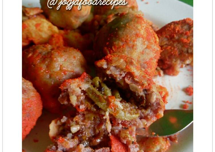 Bola-Bola onigiri nasi merah isi teri mantap!